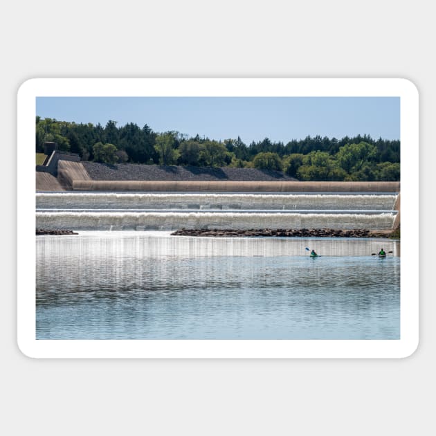 Kayaking to the Spillway by Debra Martz Sticker by Debra Martz